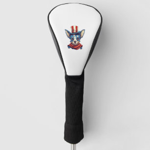 4th Of July Patriotic Rat Terrier Dog Golf Head Cover