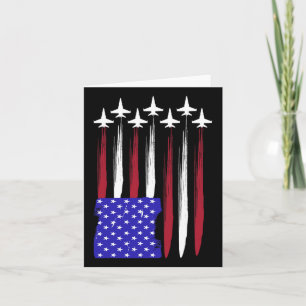 4th Of July Patriotic Red White Blue Usa Flag Figh Card