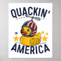 4th Of July Patriotic Rubber Duck Tee Quackin' In