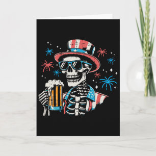 4th Of July Patriotic Skeleton Funny Usa Party Dad Card