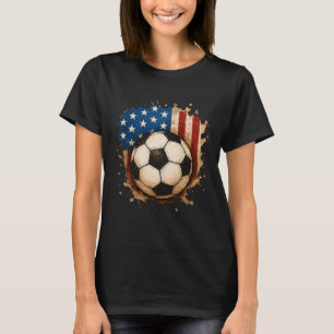 4th Of July Patriotic Soccer Usa American Flag Boy T-Shirt