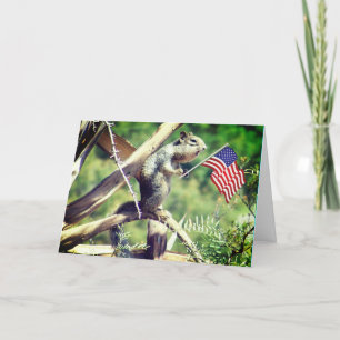 "4th of July!" Patriotic Squirrel Holiday Card