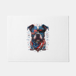 4th of July Patriotic Staffordshire Bull Terrier D Doormat