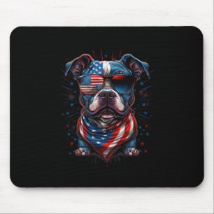 4th Of July Patriotic Staffordshire Bull Terrier D Mouse Pad