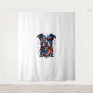 4th of July Patriotic Staffordshire Bull Terrier D Tapestry