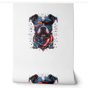 4th of July Patriotic Staffordshire Bull Terrier D Wallpaper