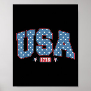 4th Of July Patriotic Us Flag Usa Est 1776 Poster