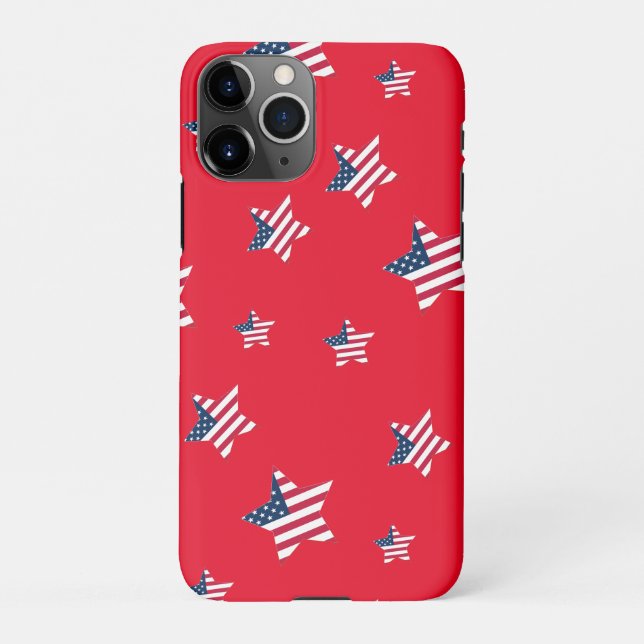 4th of July patriotic USA america flag star party iPhone Case (Back)
