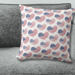 4th Of July Patriotic USA American Flag Cushion