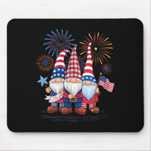 4th of July Patriotic USA Gnomes Independence Day Mouse Pad