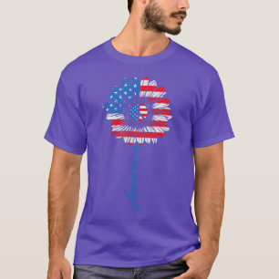 4th Of JULY PEACE SUNFLOWER American Freedom USA T-Shirt