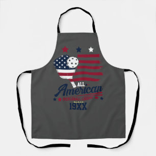 4th of July Pickleball USA Independence Day Gift Apron
