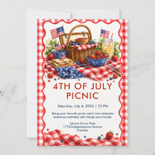4th of July Picnic - Patriotic Summer Picnic Invitation