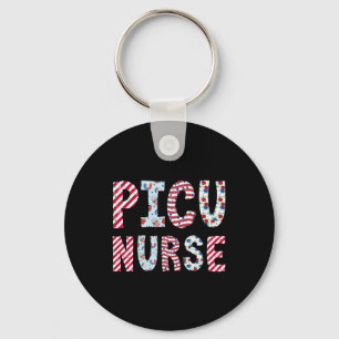 4th Of July Picu Nurse Independence Day American F Key Ring