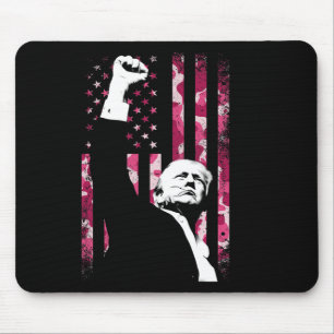 4th Of July Pink Camo Camouflage Us Flag Fist Figh Mouse Pad