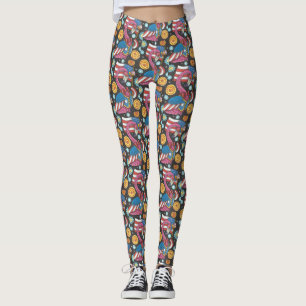 4TH OF JULY PINK FLAMINGO, PATRIOTIC LEGGINGS Bird