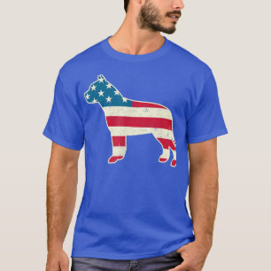 4th of July Pit Bull Terrier Dog American Flag USA T-Shirt