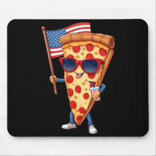 4th Of July Pizza Slice Patriotic Aamerican Flag Mouse Pad