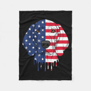 4th Of July Plott Hound Dog Aaamerican Flag Fleece Blanket