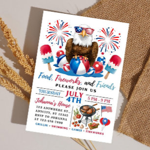 4th of July Pool Party BBQ Fourth of July Invite