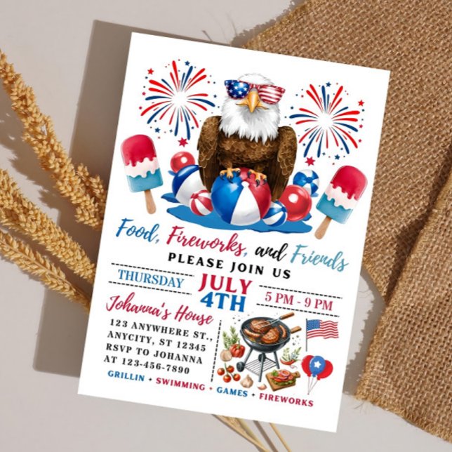 4th of July Pool Party BBQ Fourth of July Invite (Creator Uploaded)