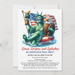 4th of July Pool Party Invitation