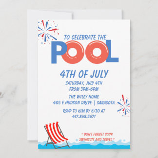 4th of July Pool Party Save The Date