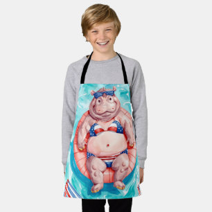 4th of July Pool Party with Hippo Apron