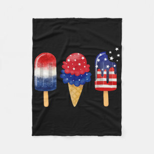 4th Of July Popsicle American Flag Patriotic Summe Fleece Blanket