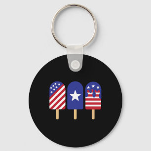 4th Of July Popsicle American Flag Patriotic Summe Key Ring