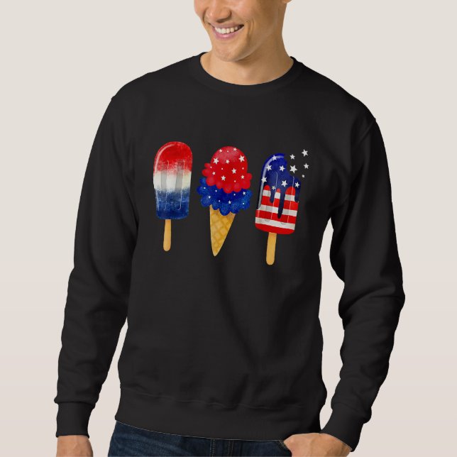 4th Of July Popsicle American Flag Patriotic Summe Sweatshirt (Front)