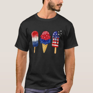 4th of July Popsicle American Flag Patriotic Summe T-Shirt