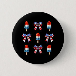 4th Of July Popsicle Bows Coquette American Flag P 6 Cm Round Badge