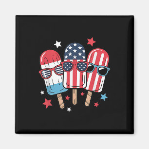 4th Of July Popsicle Boys Girls Kids American Flag Magnet