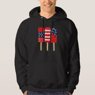 4th Of July Popsicle Red White Blue American Flag Hoodie
