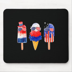 4th Of July Popsicle Red White Blue American Flag Mouse Pad