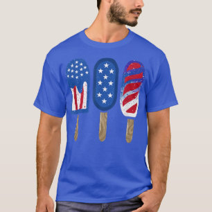 4th of July Popsicle Red White Blue American Flag T-Shirt