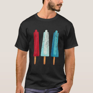 4th Of July Popsicle Red White Blue American Usa F T-Shirt