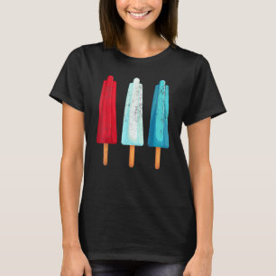 4th Of July Popsicle Red White Blue American Usa I T-Shirt