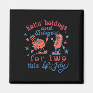 4th Of July Pregnancy Eating Hotdogs And Burger Fo Magnet