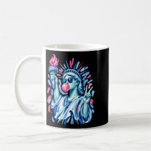 4th Of July Preppy Statue Of Liberty Blowing Coffee Mug