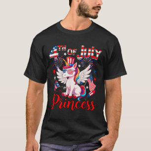 4th Of July Prince Cute Unicorn Sungles Us Flag Fi T-Shirt