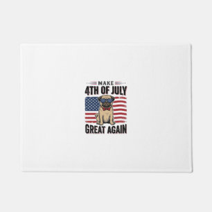 4th of July Pug Patriotic Vintage Shirt Design_1 Doormat