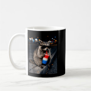 4th Of July Racoon Drinking Patriotic Slushie Coffee Mug