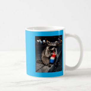 4th Of July Racoon Drinking Patriotic Slushie Red Coffee Mug