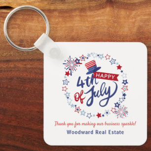 4th of July   Real Estate Budget Personalised  Key Ring