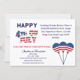 4th Of July Real Estate Promotional Marketing Holiday Card