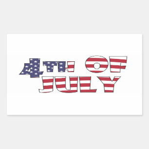 4TH OF JULY RECTANGULAR STICKER