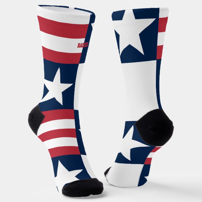4th of July Red and Blue Socks (Angled)