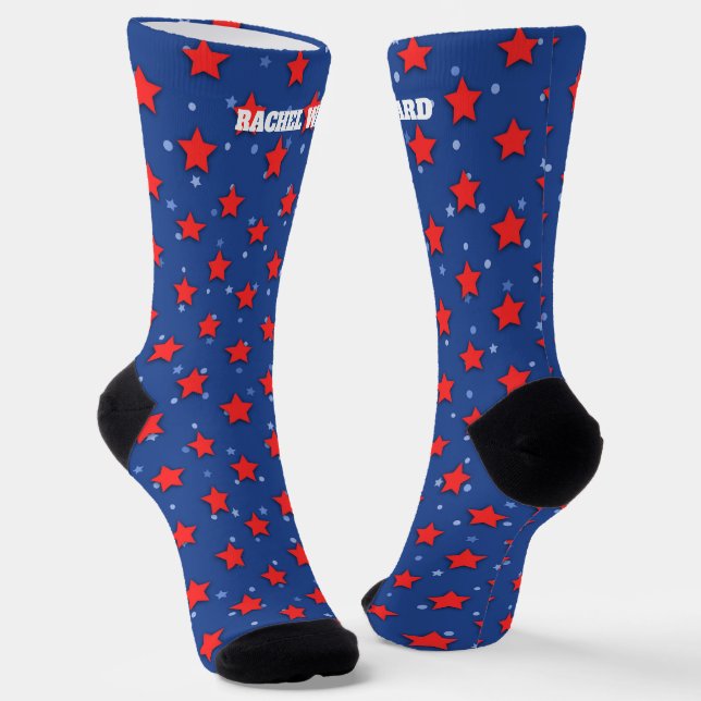 4th of July Red and Blue Socks (Angled)